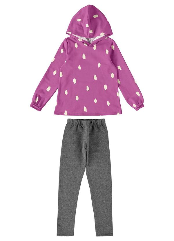 Malwee Kids - Conjunto Abstrata em Moletom Menina Rosa