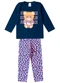 Select - Conjunto Algodão Menina Blusa Longa e Calça Rosa - variação: Azul
