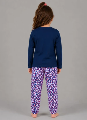 Select - Conjunto Algodão Menina Blusa Longa e Calça Azul - SELECT