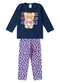 Select - Conjunto Algodão Menina Blusa Longa e Calça Rosa - variação: Azul