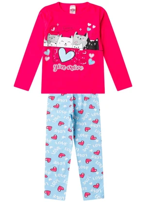 Select - Conjunto Algodão Menina Blusa Longa e Calça Rosa - SELECT