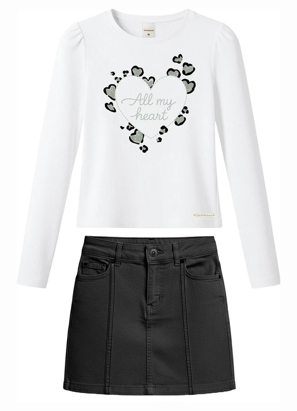 Carinhoso - Conjunto All My Heart Metalizado Branco