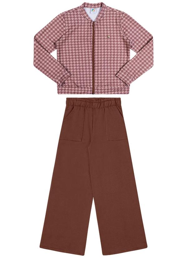 Alenice - Conjunto Amplo Estiloso Menina Marrom