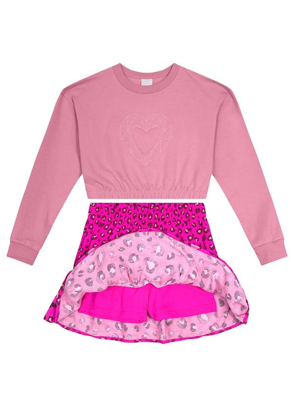 Carinhoso - Conjunto Animal Print Clochard Menina Rosa