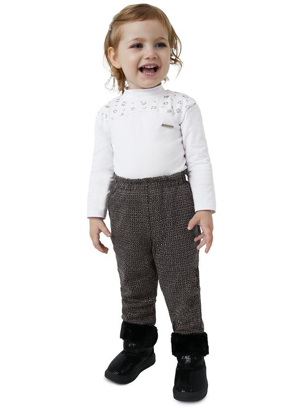 Carinhoso - Conjunto Animal Print com Lurex Branco