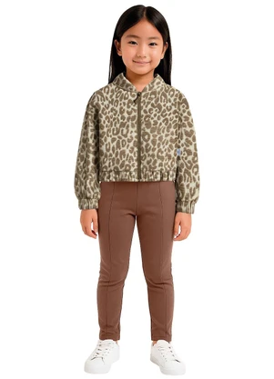 Malwee Kids - Conjunto Animal Print com Lurex Marrom - MALWEE KIDS