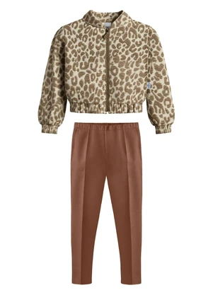 Malwee Kids - Conjunto Animal Print com Lurex Marrom - MALWEE KIDS