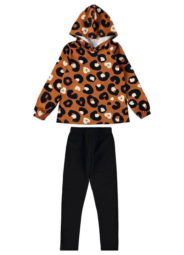 Malwee Kids - Conjunto Animal Print Menina Marrom