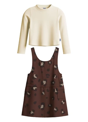 Malwee Kids - Conjunto Animal Print Texturizado Bege - MALWEE KIDS