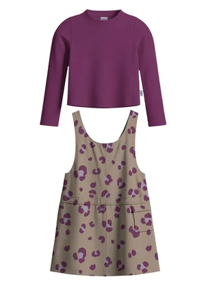 Malwee Kids - Conjunto Animal Print Texturizado Malva - MALWEE KIDS