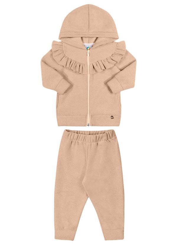 Alenice - Conjunto Babado Menina Bege