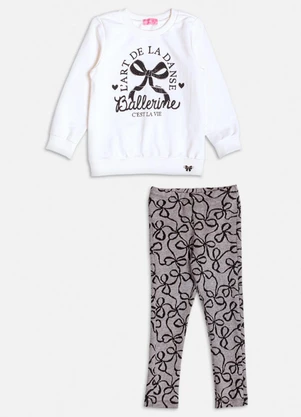 Momi - Conjunto Ballerine Estampa de Laços Off White - MOMI