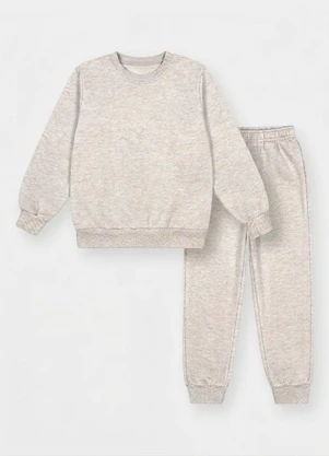 Abrange - Conjunto Básico Infantil Menina Cinza Claro - ABRANGE