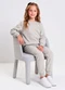 Abrange - Conjunto Básico Infantil Menina Rosa - variação: Cinza Claro
