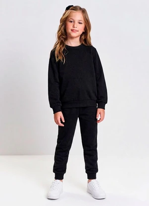 Abrange - Conjunto Básico Infantil Menina Preto - ABRANGE