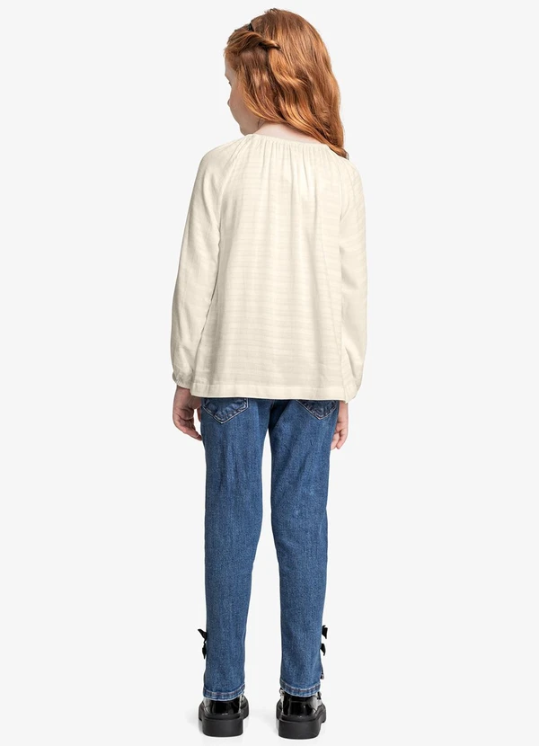 Trick Nick Conjunto Bata com Calça Jeans Bege