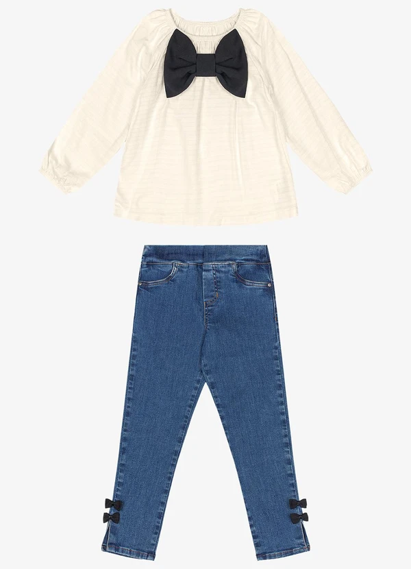 Trick Nick - Conjunto Bata com Calça Jeans Bege 5