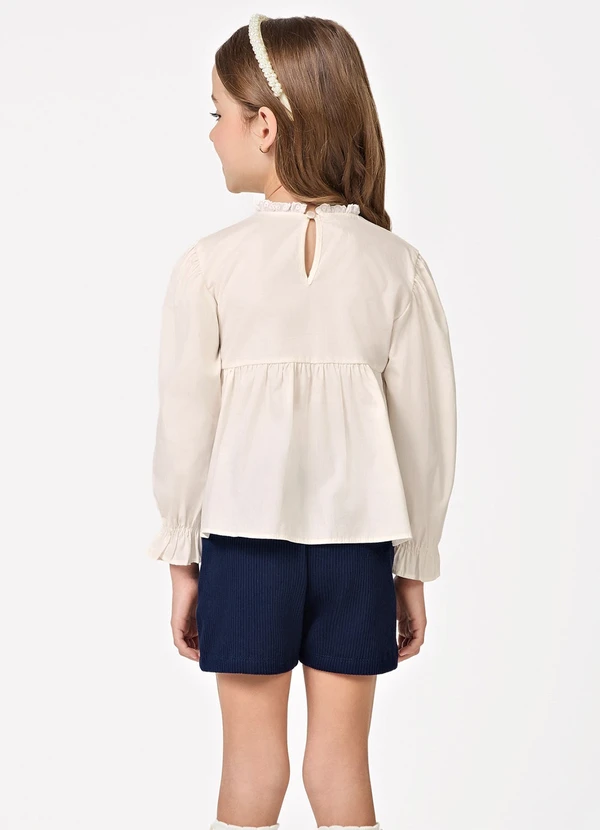 Trick Nick - Conjunto Bata com Shorts Tricoline Azul 2