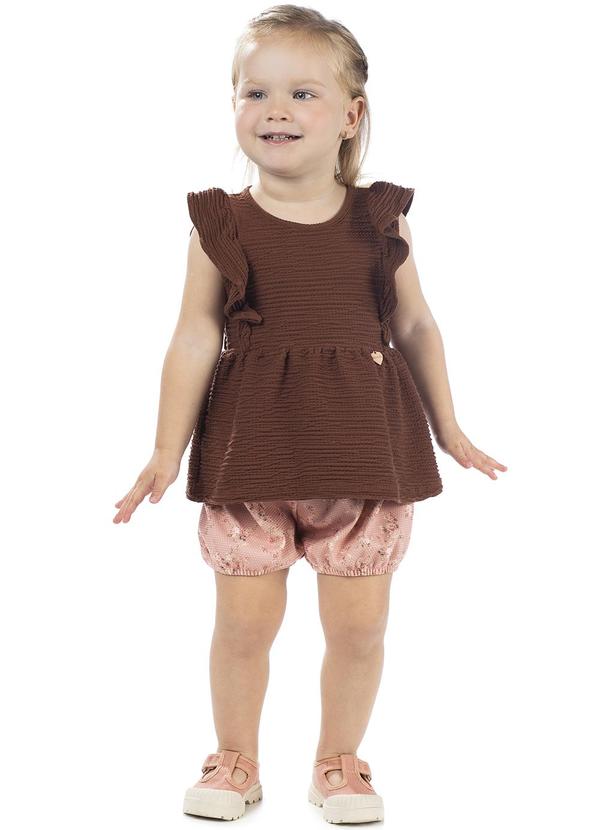 Amada - Conjunto Bata e Bombachinha Marrom