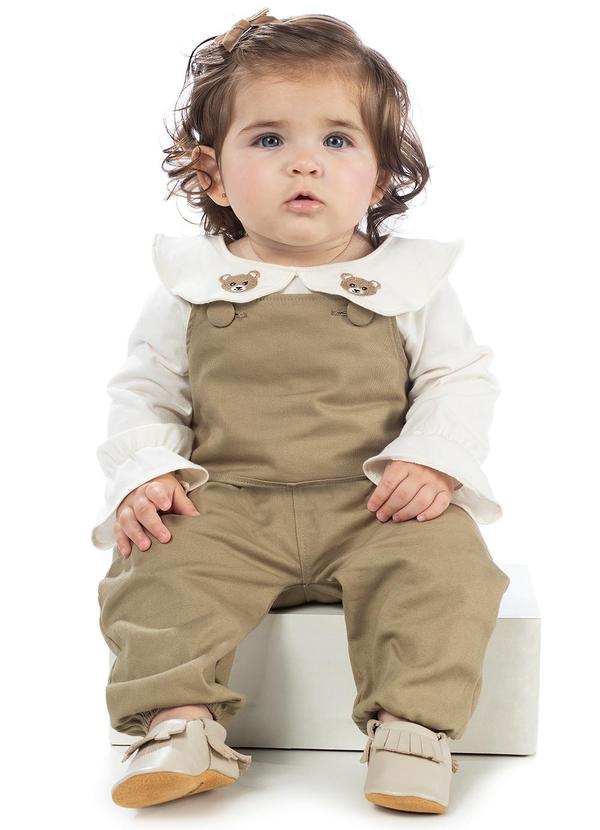 Amada - Conjunto Bata e Macacão Bege