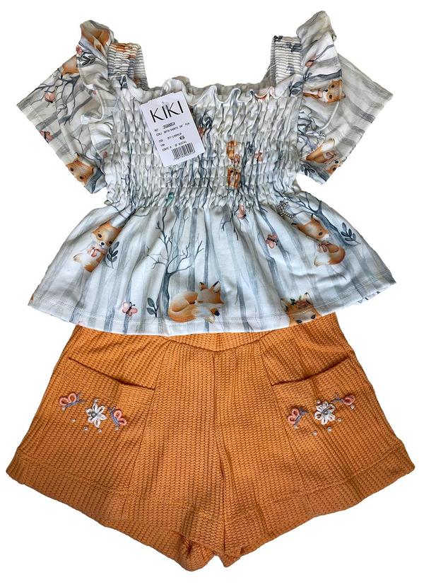 Kiki - Conjunto Bata e Shorts Infantil Branco