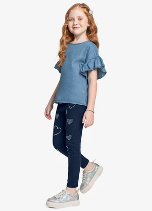 Trick Nick - Conjunto Bata Light Denim com Legging Azul - TRICK NICK