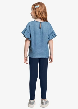 Trick Nick - Conjunto Bata Light Denim com Legging Azul - TRICK NICK