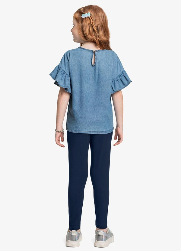 Trick Nick - Conjunto Bata Light Denim com Legging Azul 2