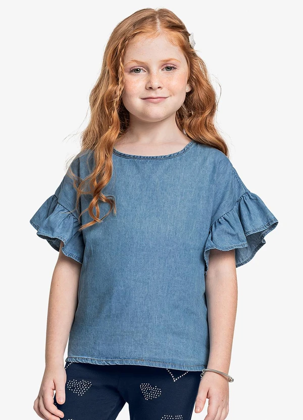 Trick Nick - Conjunto Bata Light Denim com Legging Azul 3