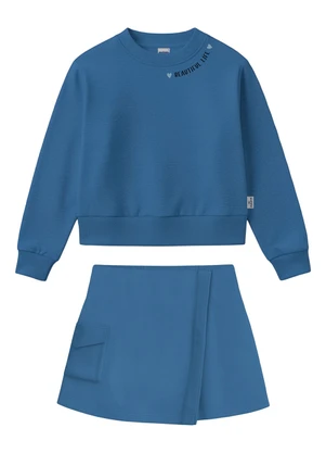 Malwee Kids - Conjunto Beautiful Life em Moletinho Azul - MALWEE KIDS