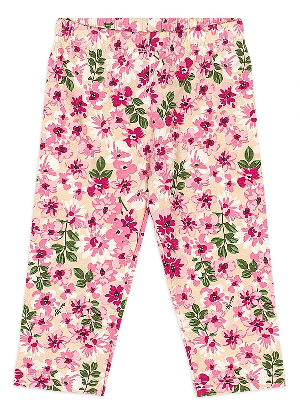 Quimby - Conjunto Bebê Blusa Legging Floral Bege 4