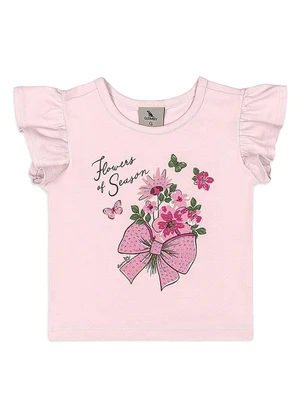 Quimby - Conjunto Bebê Blusa Short Rosa - QUIMBY
