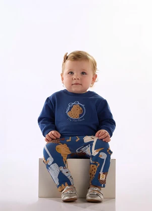 Up Baby - Conjunto Bebê Blusão Calça Azul - UP BABY