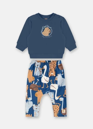 Up Baby - Conjunto Bebê Blusão Calça Azul - UP BABY