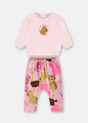 Up Baby - Conjunto Bebê Blusão Calça Rosa - UP BABY