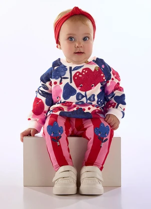 Três e Já - Conjunto Bebê Blusão Calça Tulipa Branco - TRÊS E JÁ