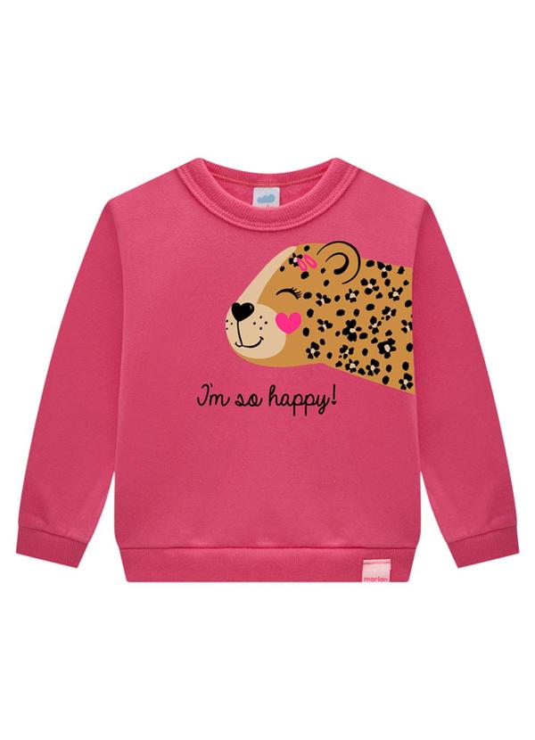 Marlan - Conjunto Bebê Blusão e Calça em Moletom Rosa 2