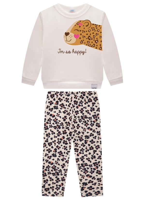 Marlan - Conjunto Bebê Blusão e Calça em Moletom Bege 2