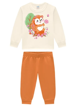 Marlan - Conjunto Bebê Blusão e Calça em Moletom Bege - MARLAN