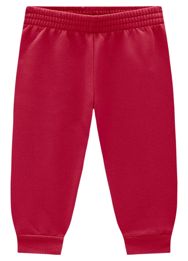 Marlan - Conjunto Bebê Blusão e Calça em Moletom Vermelho 4