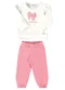Marlan - Conjunto Bebê Blusão e Calça Laço Baby Bege - variação: Bege