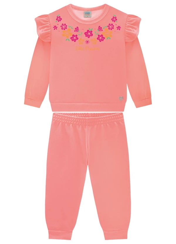 Marlan - Conjunto Bebê Blusão e Calça Malha Sport Rosa 2