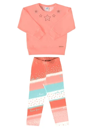 Marlan - Conjunto Bebê Blusão e Legging Felpado Laranja - MARLAN