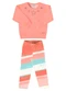 Marlan - Conjunto Bebê Blusão e Legging Felpado Rosa - variação: Laranja