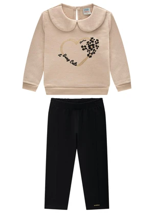 Marlan - Conjunto Bebê Blusão e Legging Molecotton Bege - MARLAN