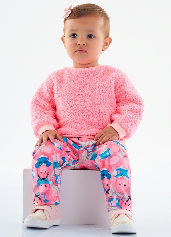 Up Baby - Conjunto Bebê Blusão e Legging Rosa