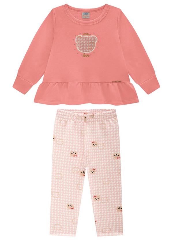 Marlan - Conjunto Bebê Blusão e Legging Rosa