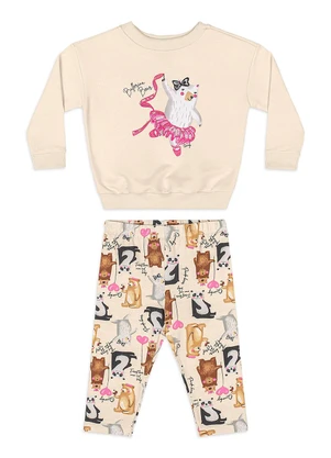 Quimby - Conjunto Bebê Blusão Legging Bege - QUIMBY