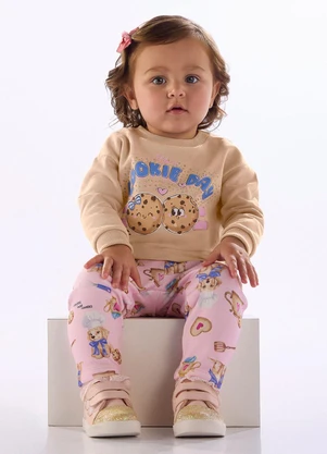 Quimby - Conjunto Bebê Blusão Legging Marrom - QUIMBY