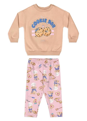 Quimby - Conjunto Bebê Blusão Legging Marrom - QUIMBY
